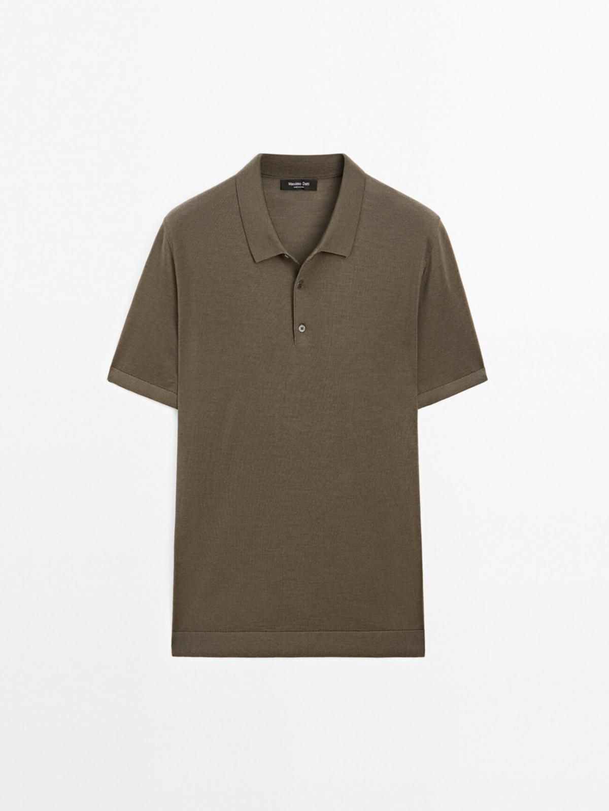 마시모두띠 프리미엄 울블렌드 반팔 니트 폴로셔츠 0931/210 KHAKI - 상품 이미지