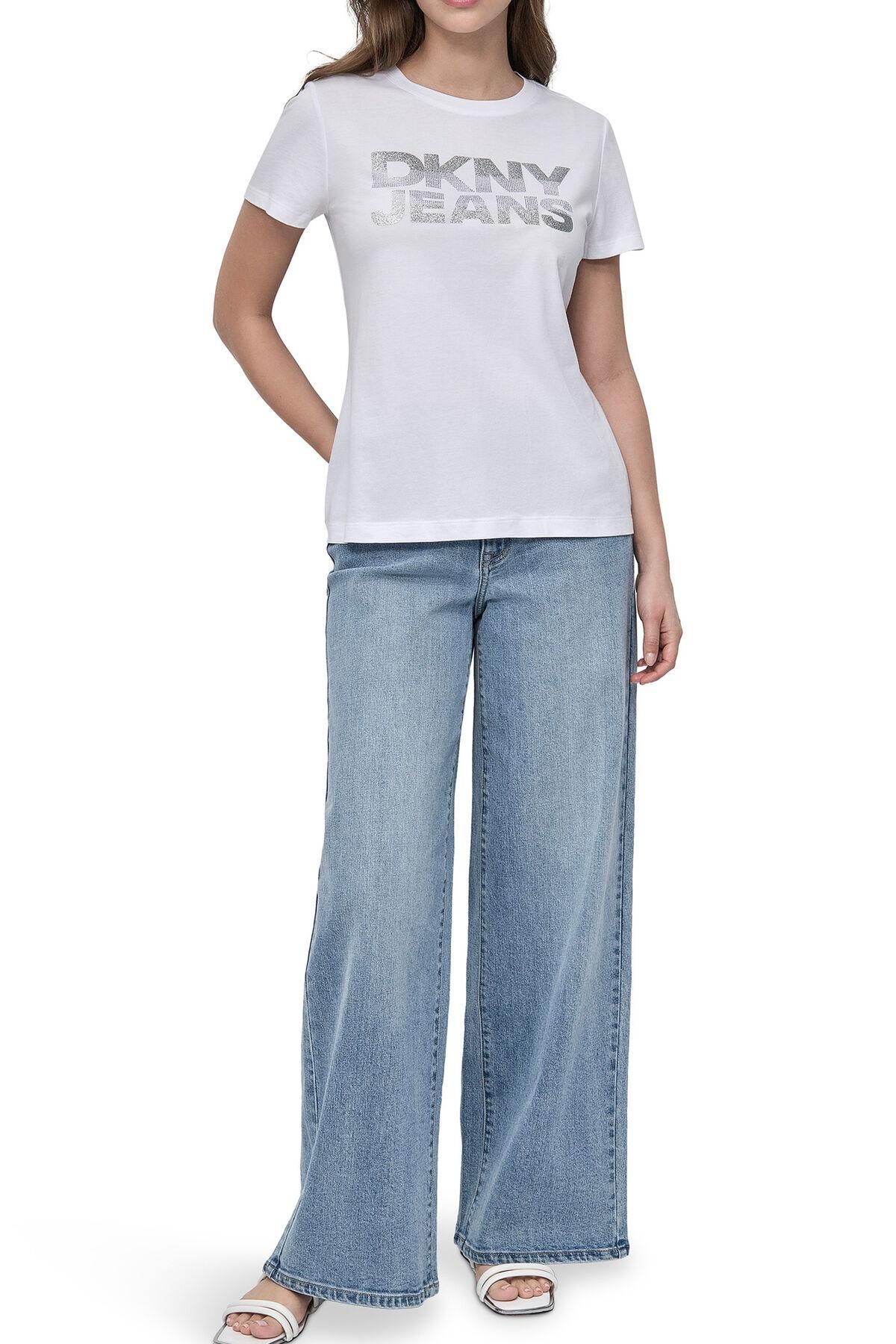디케이엔와이 글리터 DKNY 프린트 화이트 반팔 티셔츠 6861524 BLANCO - 상세 이미지 2