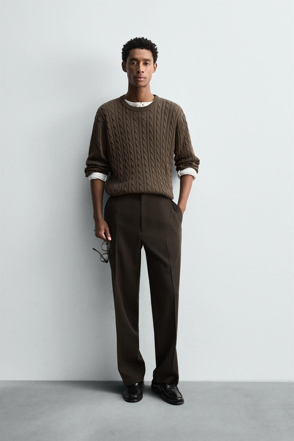 자라 이탈리안 라이트울 레귤러핏 팬츠 4735/529 BLACK / BROWN - 상세 이미지 2