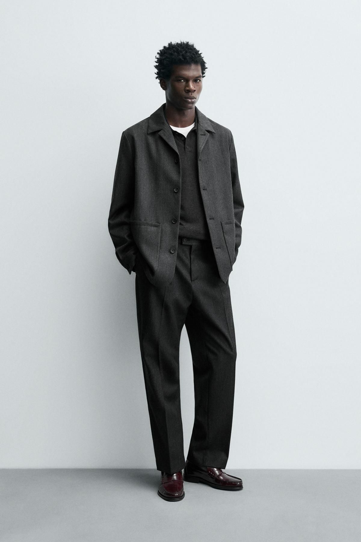 자라 프리미엄 울 테일러드 슬랙스 팬츠 6746/638 ANTHRACITE GREY - 상세 이미지 2