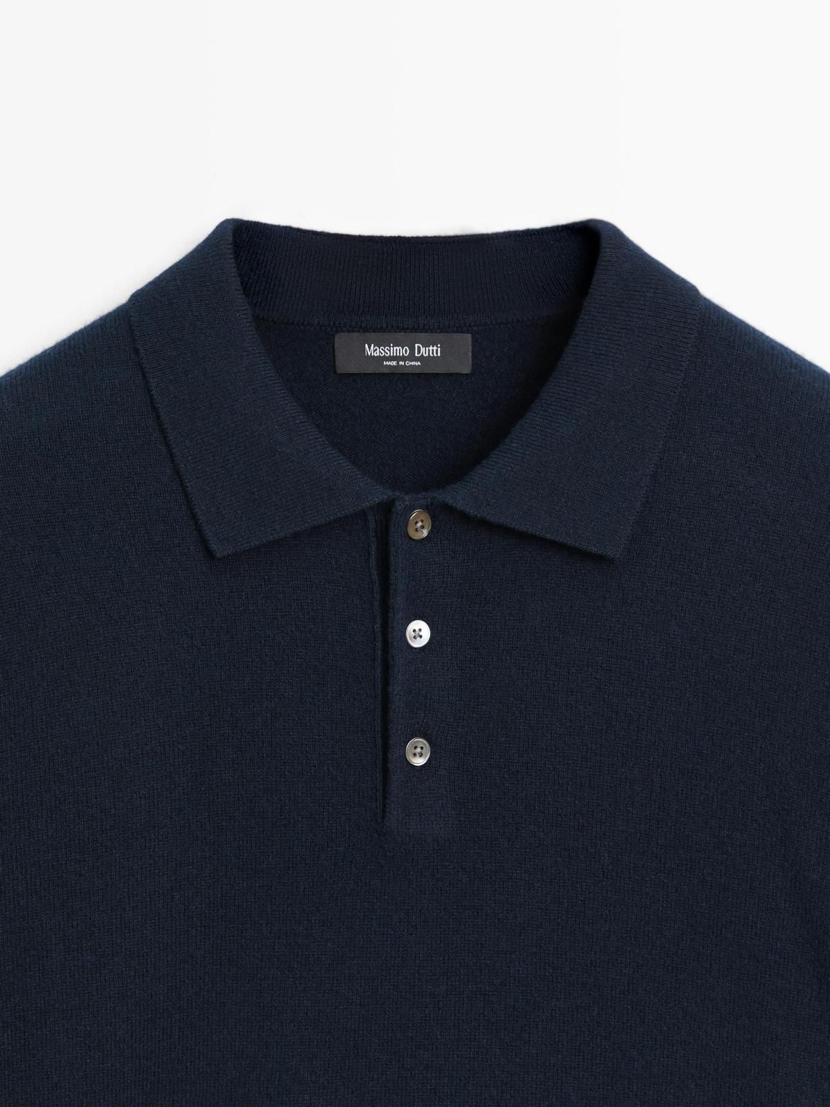 마시모두띠 울 블렌드 긴팔 폴로 니트 스웨터 1011/240 NAVY BLUE - 상세 이미지 3
