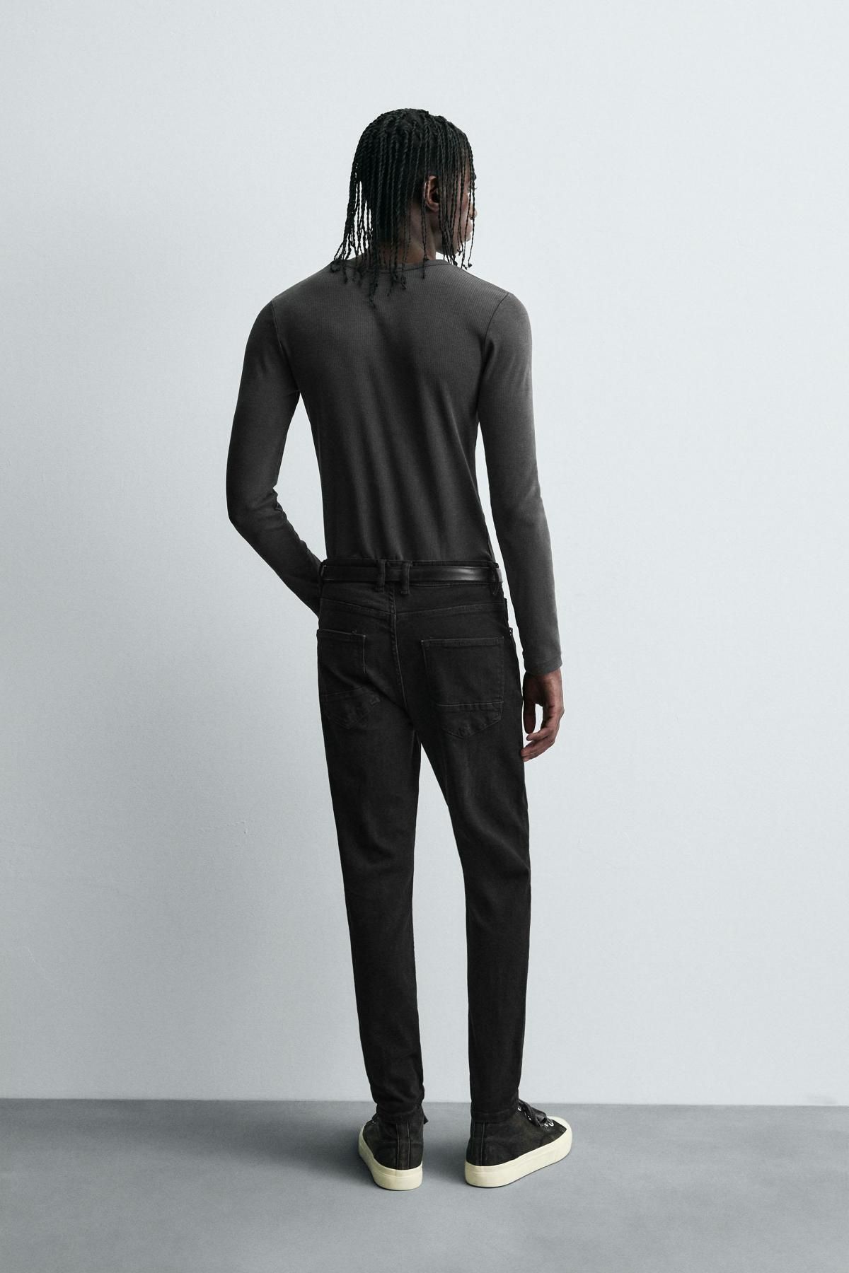 자라 스키니핏 크롭 블랙 데님 청바지 6045/340 BLACK - 상세 이미지 4