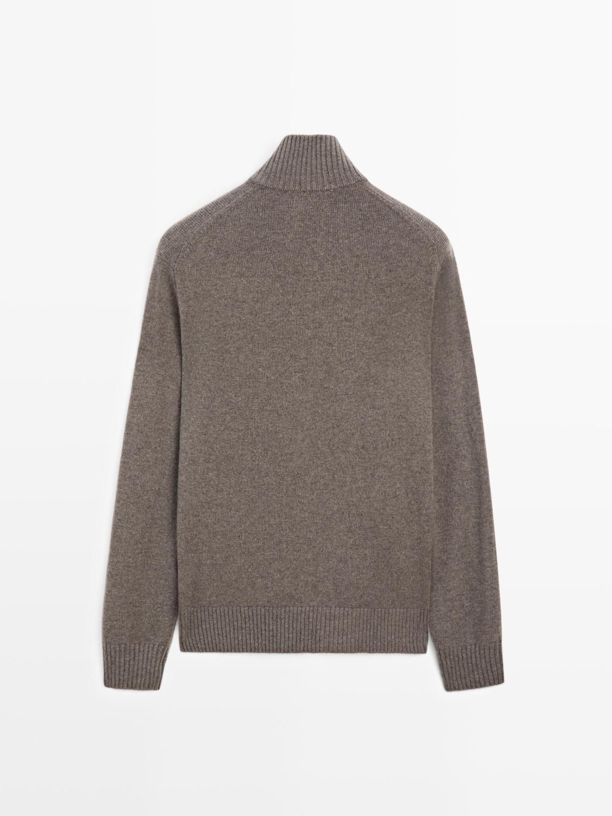 마시모두띠 울블렌드 집업 니트 재킷 하이넥 캐주얼 1066/240 KHAKI 이미지 7