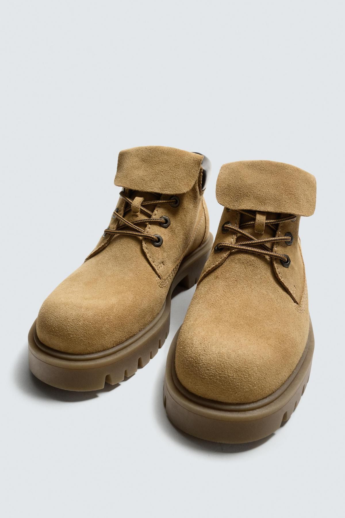 자라 청키 스웨이드 앵클부츠 2016/620 BEIGE - 상세 이미지 2