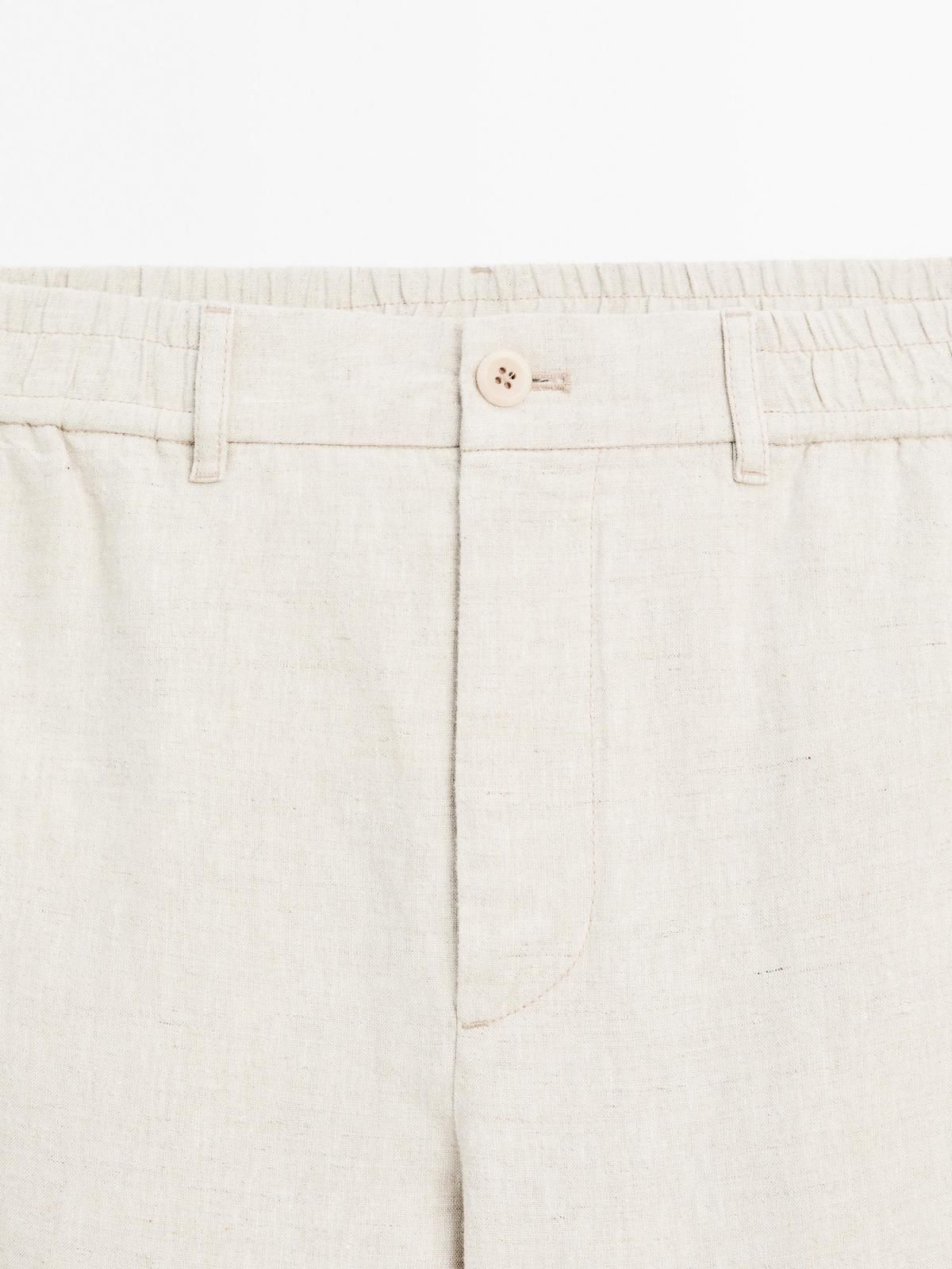마시모두띠 리넨 와이드 조거 팬츠 0011/009 BEIGE - 상세 이미지 5