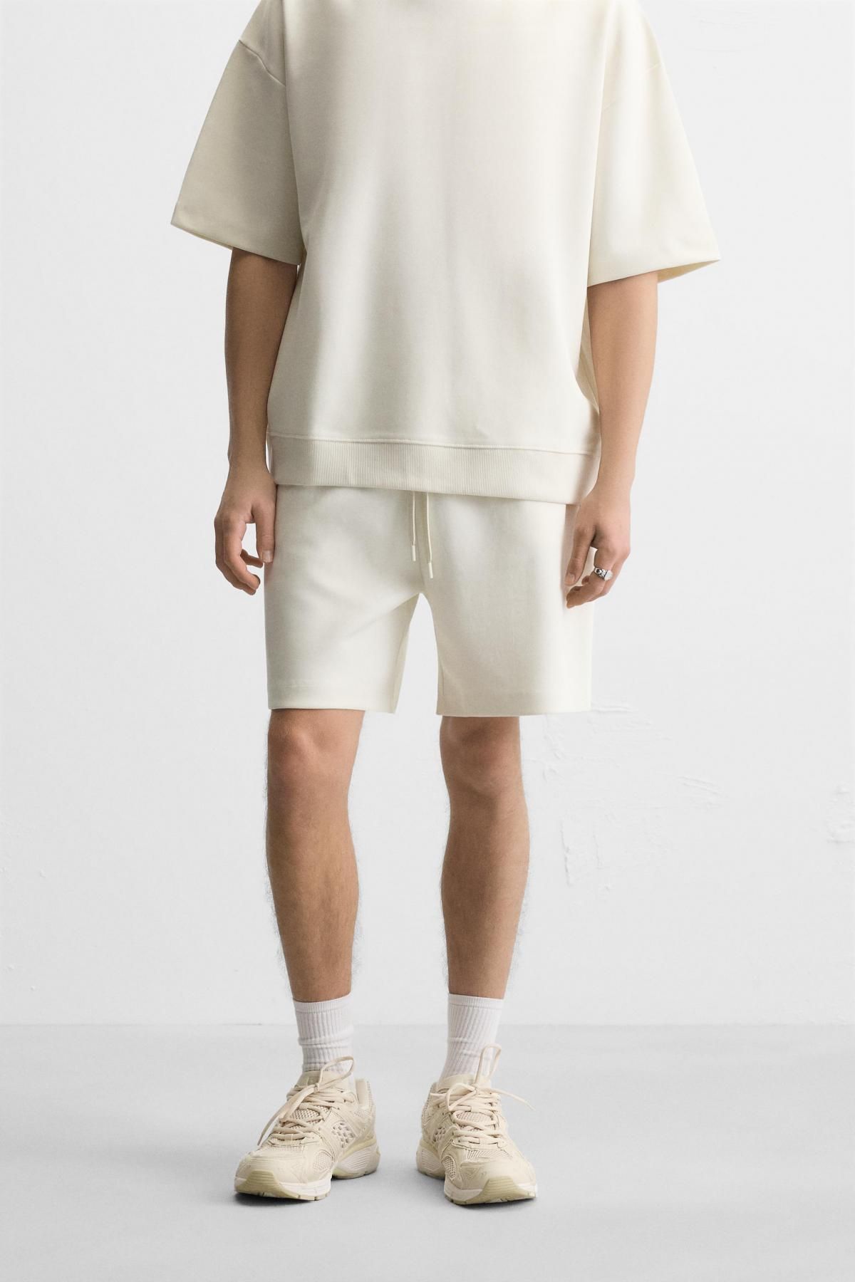 자라 인터록 텍스처 버뮤다 쇼츠 0761/451 OYSTER-WHITE - 상세 이미지 3