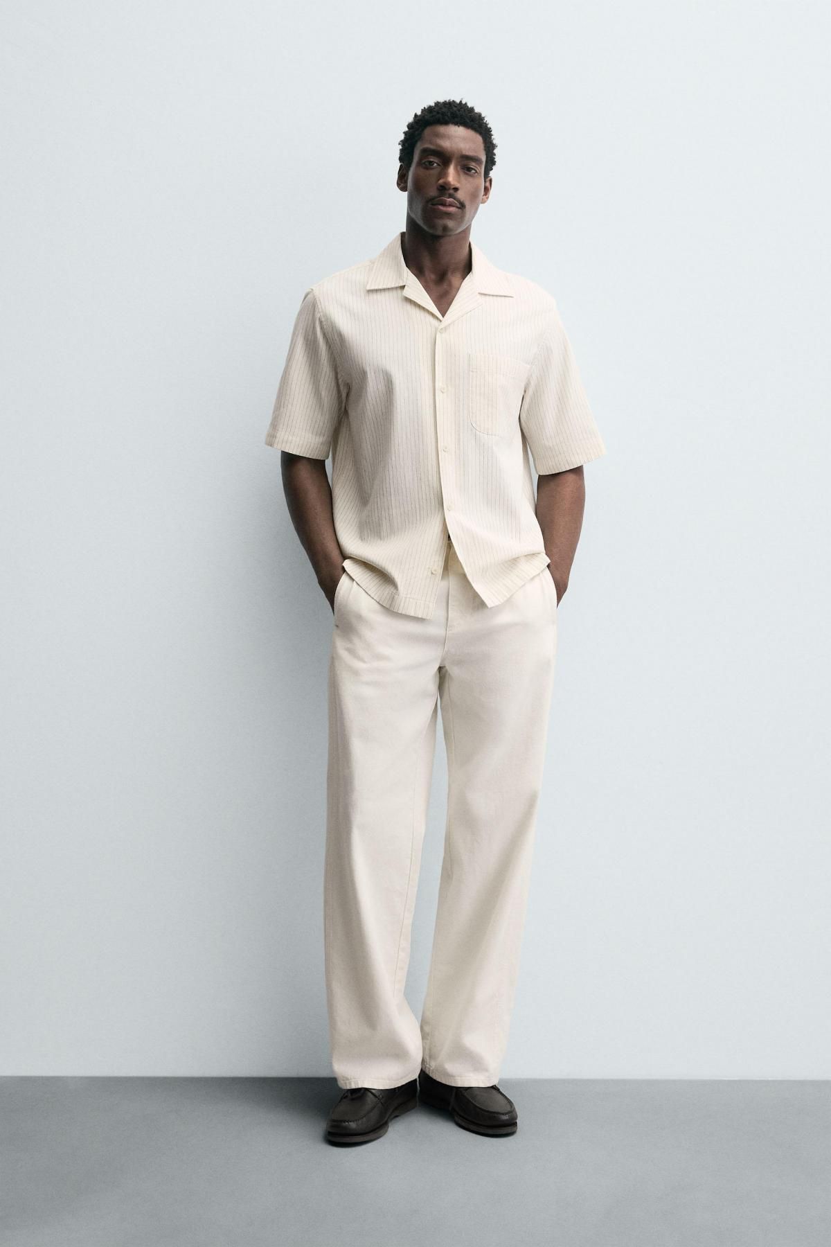 자라 리넨 스트라이프 반팔 셔츠 6757/834 STRIPED - 상세 이미지 2