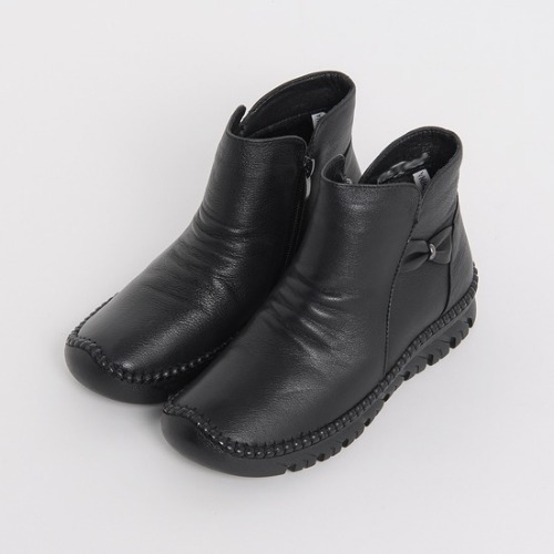 엄마옷 조이마담 A4473 주름라인 소가죽 앵글부츠 중년여성신발 - 상품 이미지