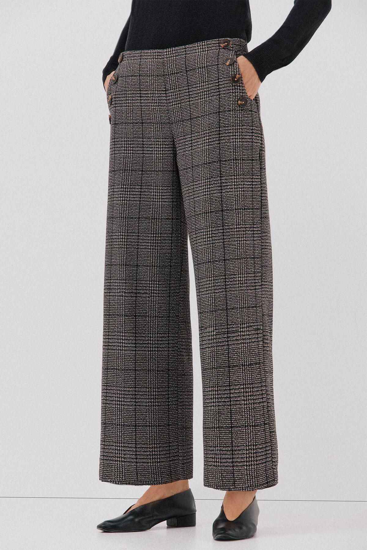 꼬르떼피엘 체크 와이드 크롭 팬츠 8722328 ESTAMPADO GRIS - 상품 이미지