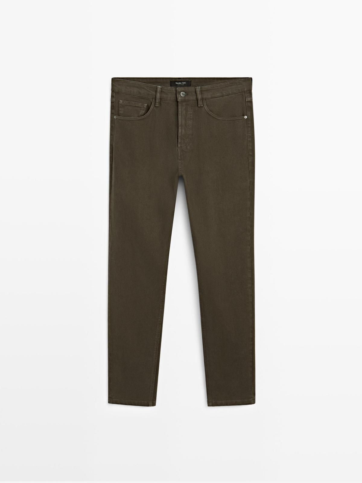마시모두띠 슬림핏 테일러드 데님 청바지 0350/100 GREYISH GREEN - 상세 이미지 5