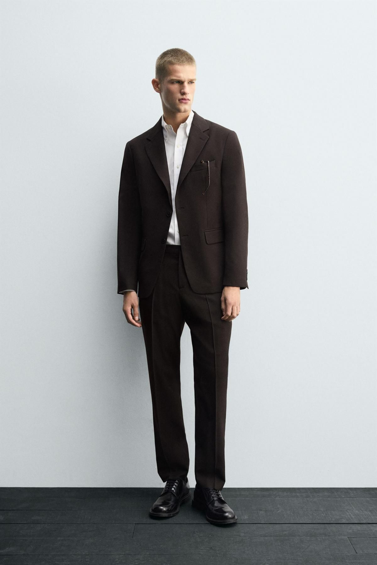 자라 클래식 울블렌드 테일러드 블레이저 5746/557 BROWN - 상세 이미지 2