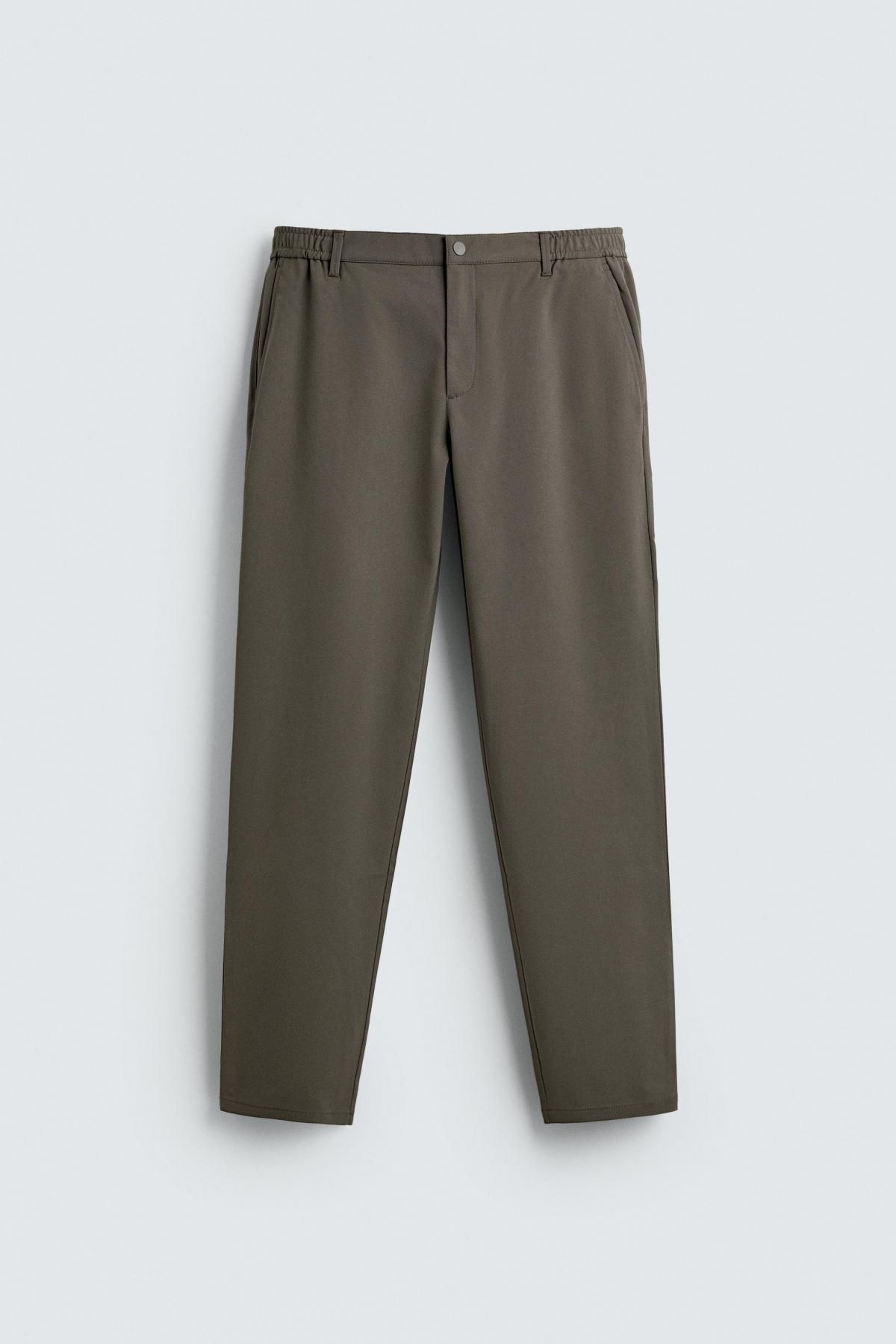 자라 테크니컬 슬림핏 컴포트 슬랙스 팬츠 6861/441 BROWN / TAUPE 이미지 6
