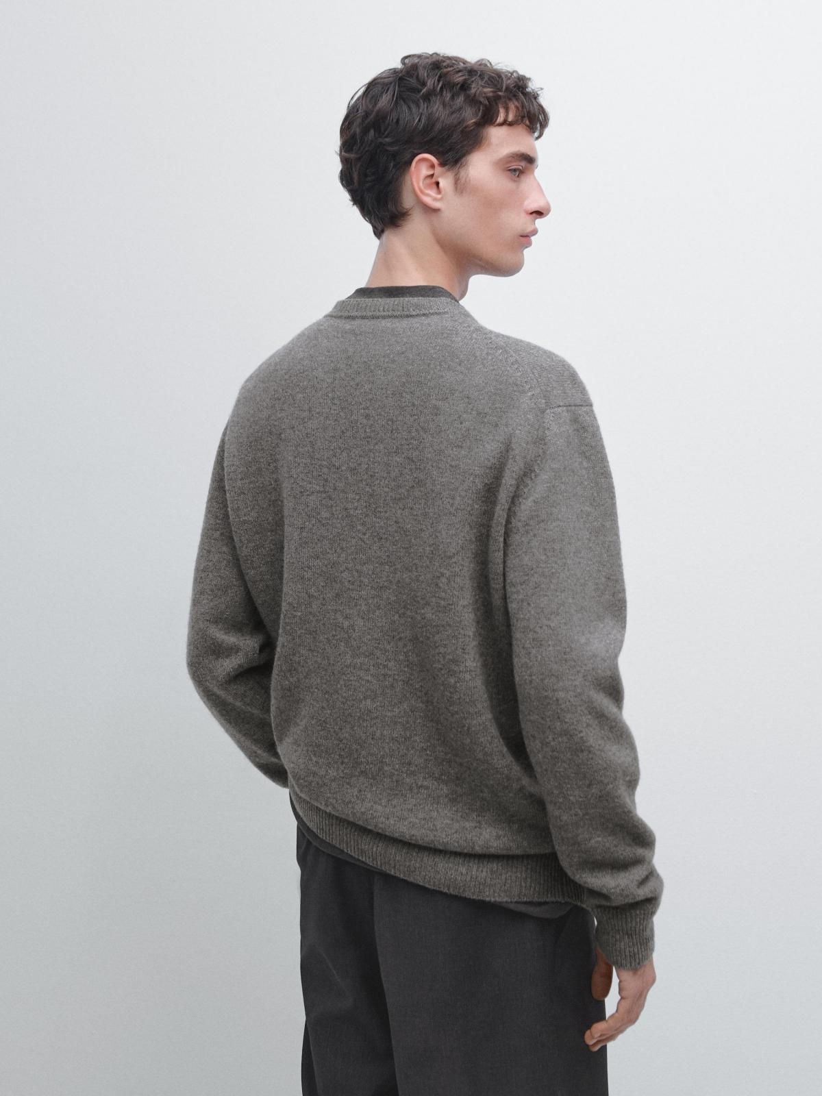 마시모두띠 프리미엄 울블렌드 라운드 니트 소프트 크루넥 스웨터 1065/240 ANTHRACITE GREY - 상세 이미지 4