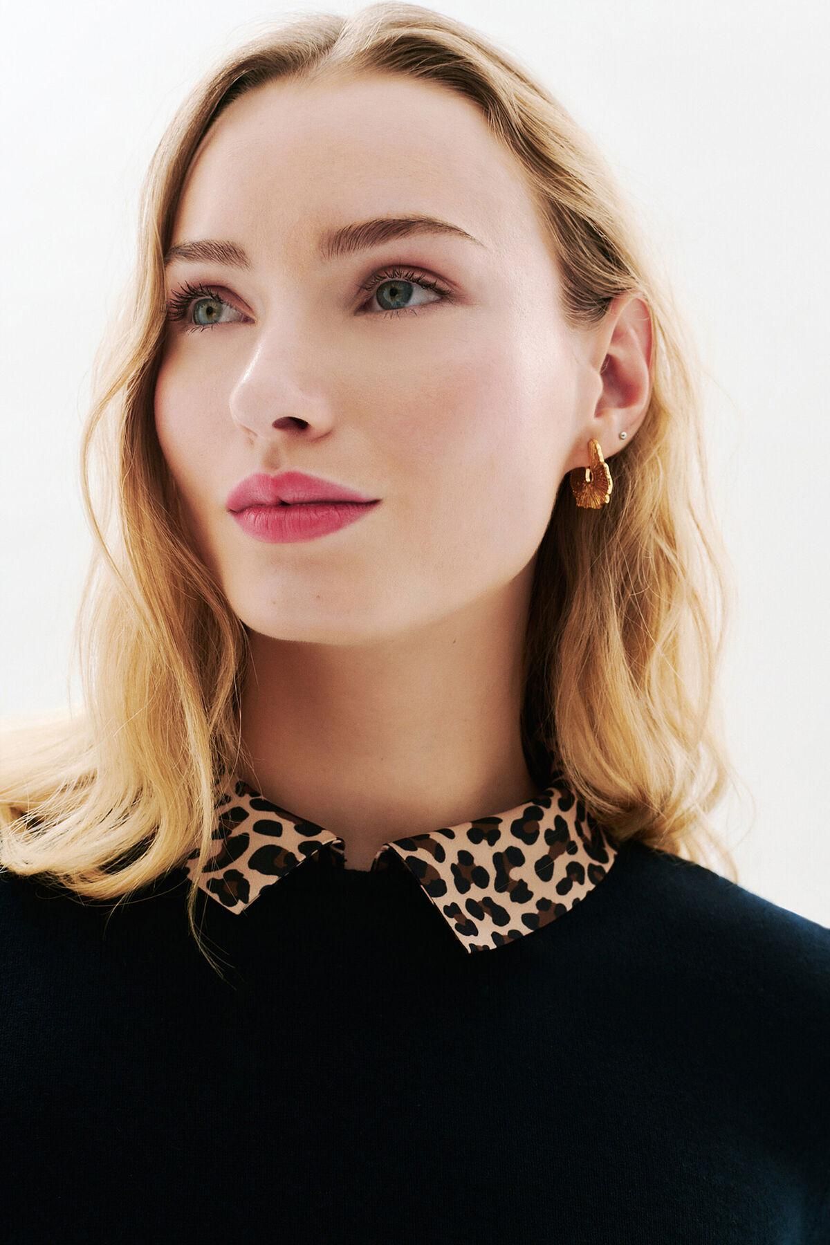 카롤 애니멀 프린트 카라 라운드넥 니트 스웨터 5795371 NEGRO - 상세 이미지 3