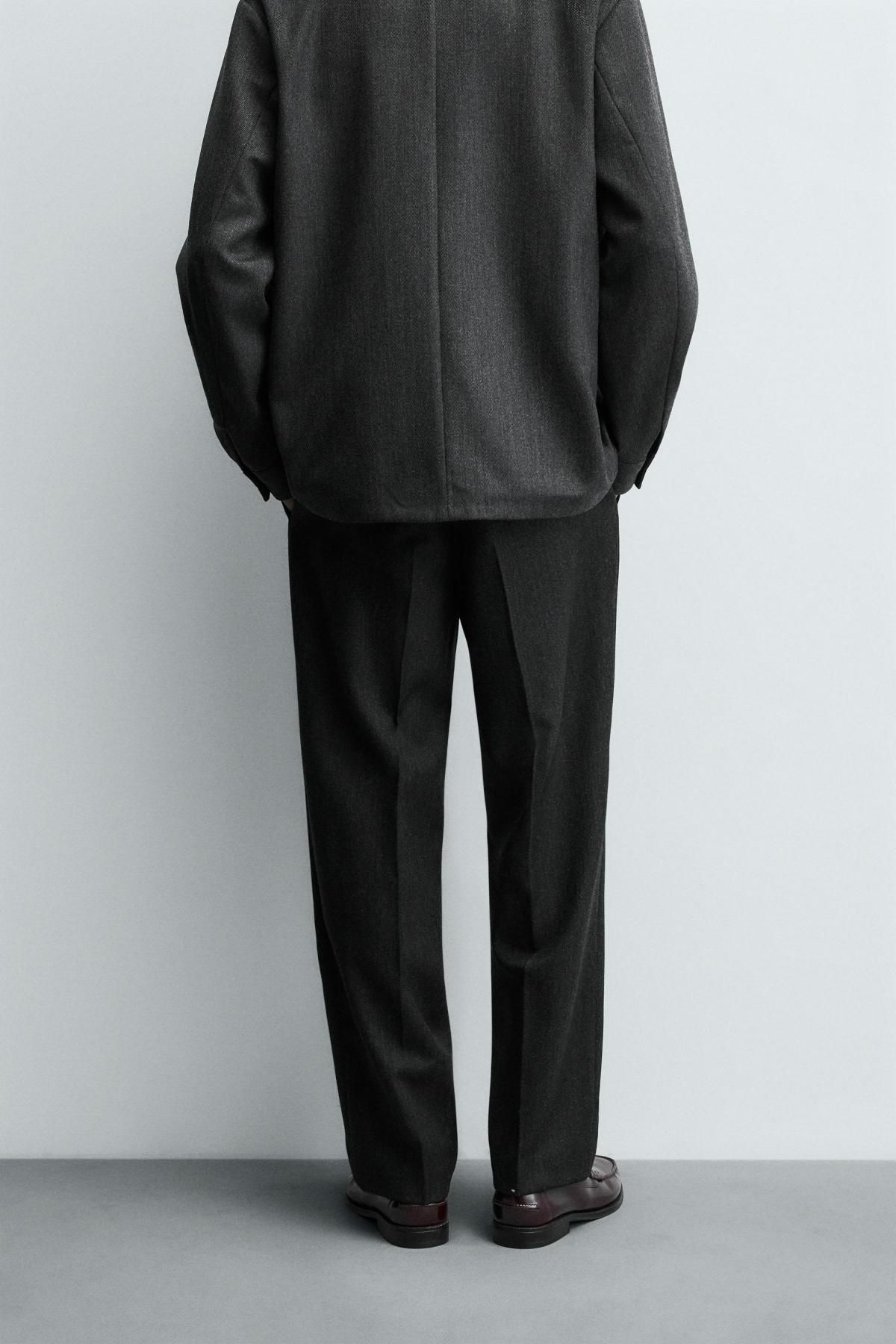 자라 프리미엄 울 테일러드 슬랙스 팬츠 6746/638 ANTHRACITE GREY - 상세 이미지 4