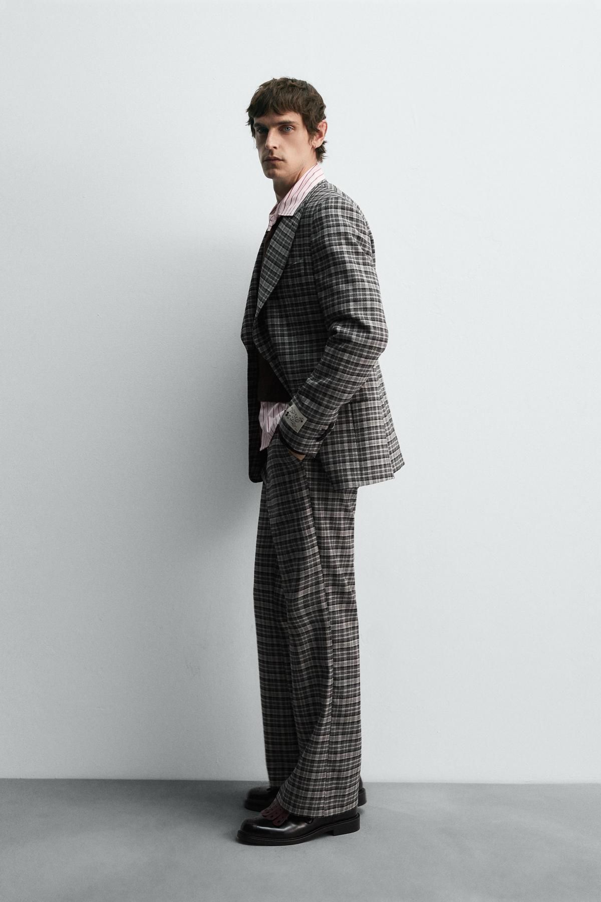 자라 체크 테크니컬 울 블레이저 X 해리 램버트 디즈니 6378/601 GREY - 상세 이미지 5