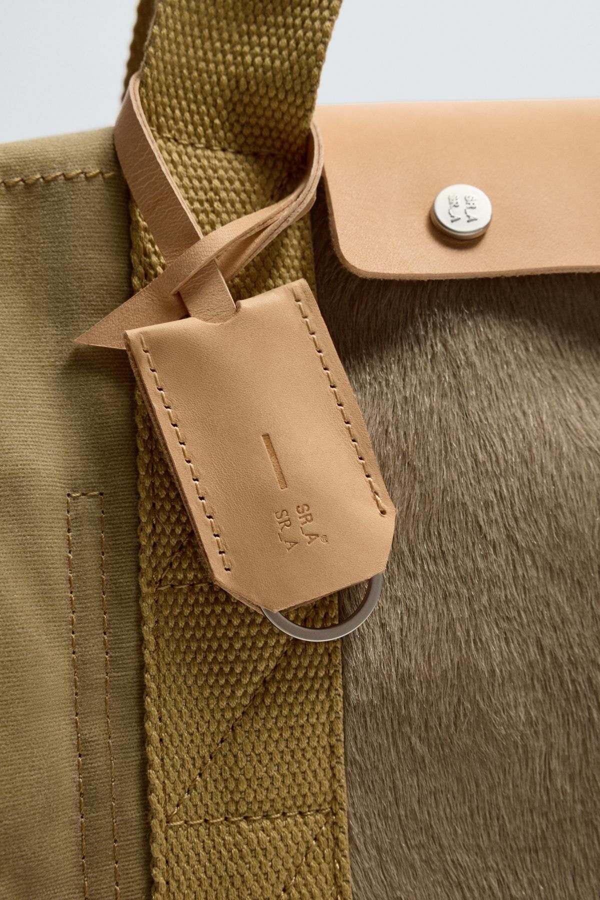 자라 프리미엄 코튼 패브릭 토트백 3358/620 SAND BROWN 이미지 7