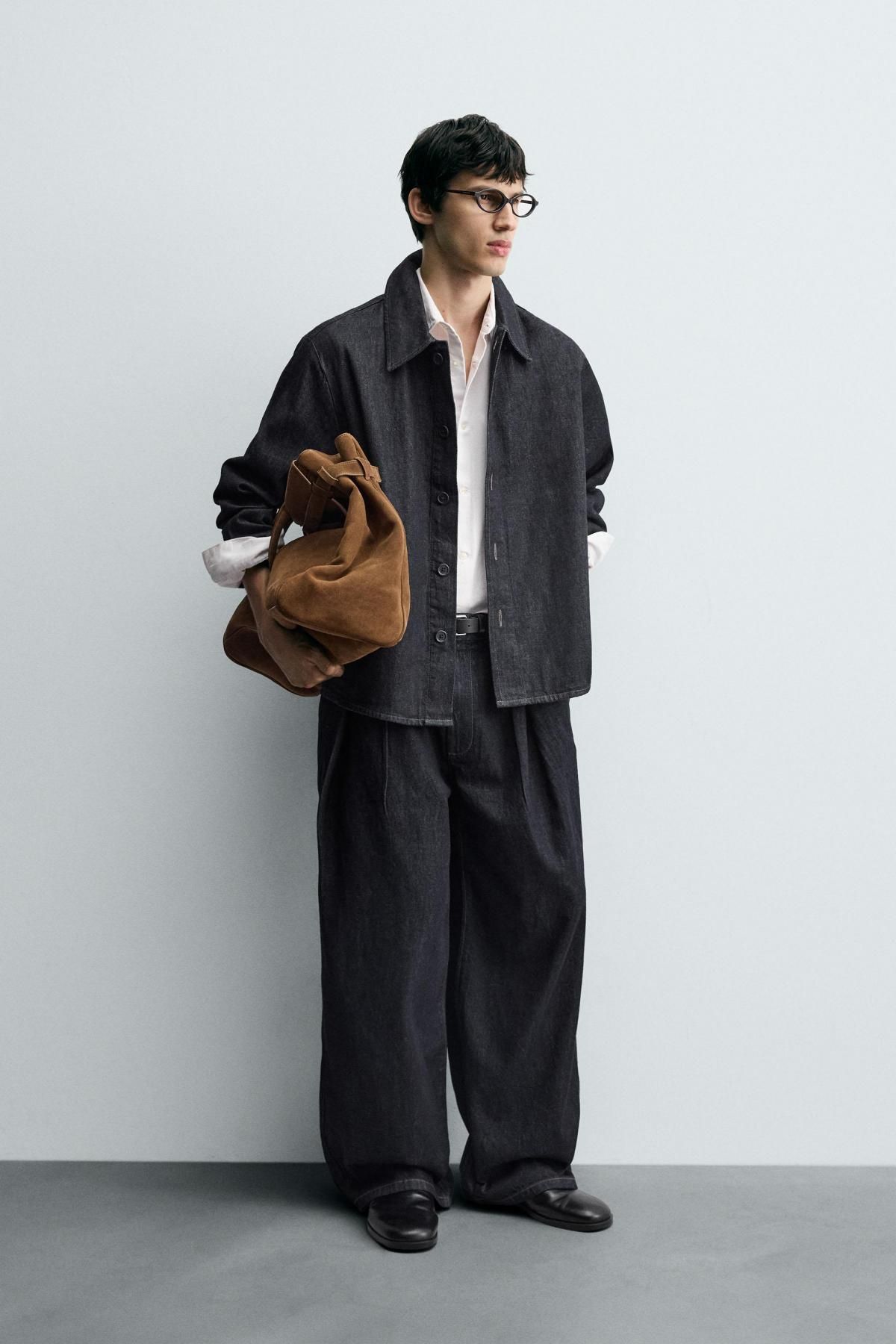 자라 테크니컬 플리츠 와이드핏 데님 팬츠 4470/302 NAVY BLUE - 상세 이미지 2
