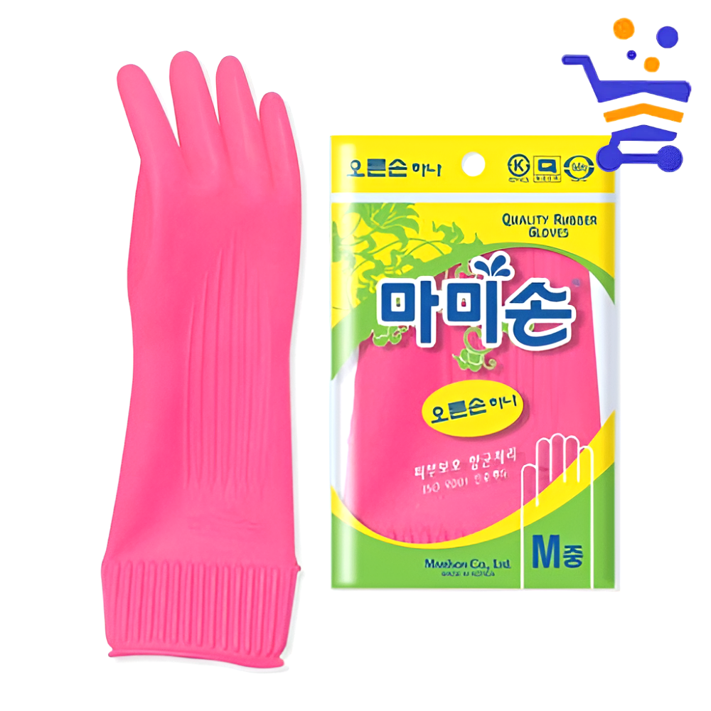 마미손 오른손 고무장갑 (중) 주방 설거지 한손 긴 고무장갑 - 메인 이미지
