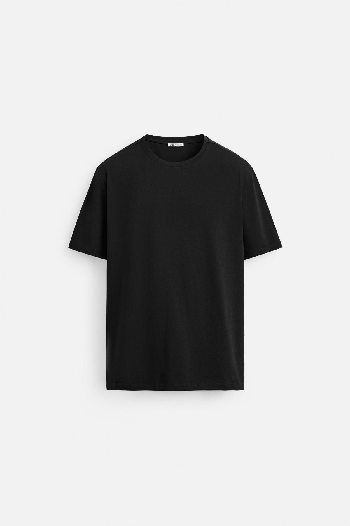 자라 베이직 슬림핏 티셔츠 5584/361 BLACK - 메인 이미지