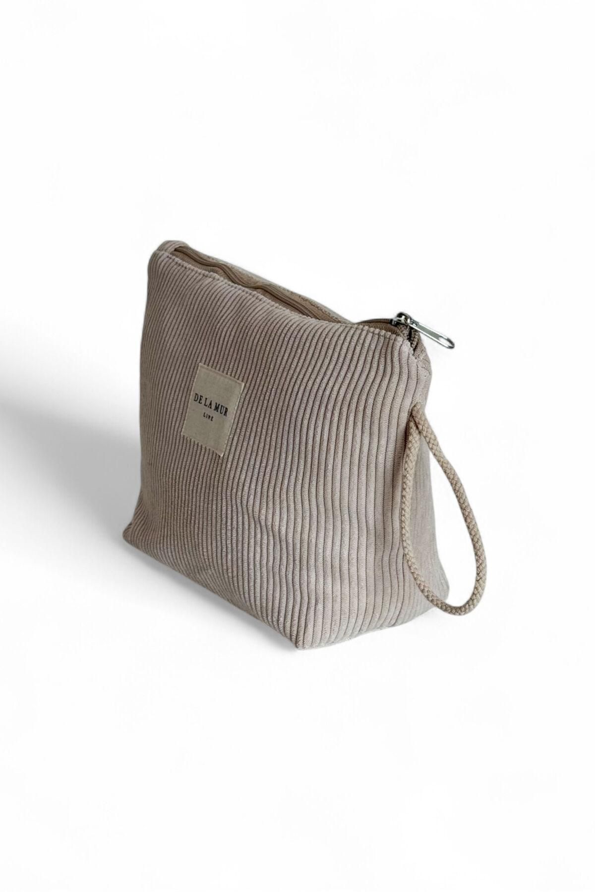 데라무르 코듀로이 베이지 파우치 6622525 BEIGE - 상세 이미지 2