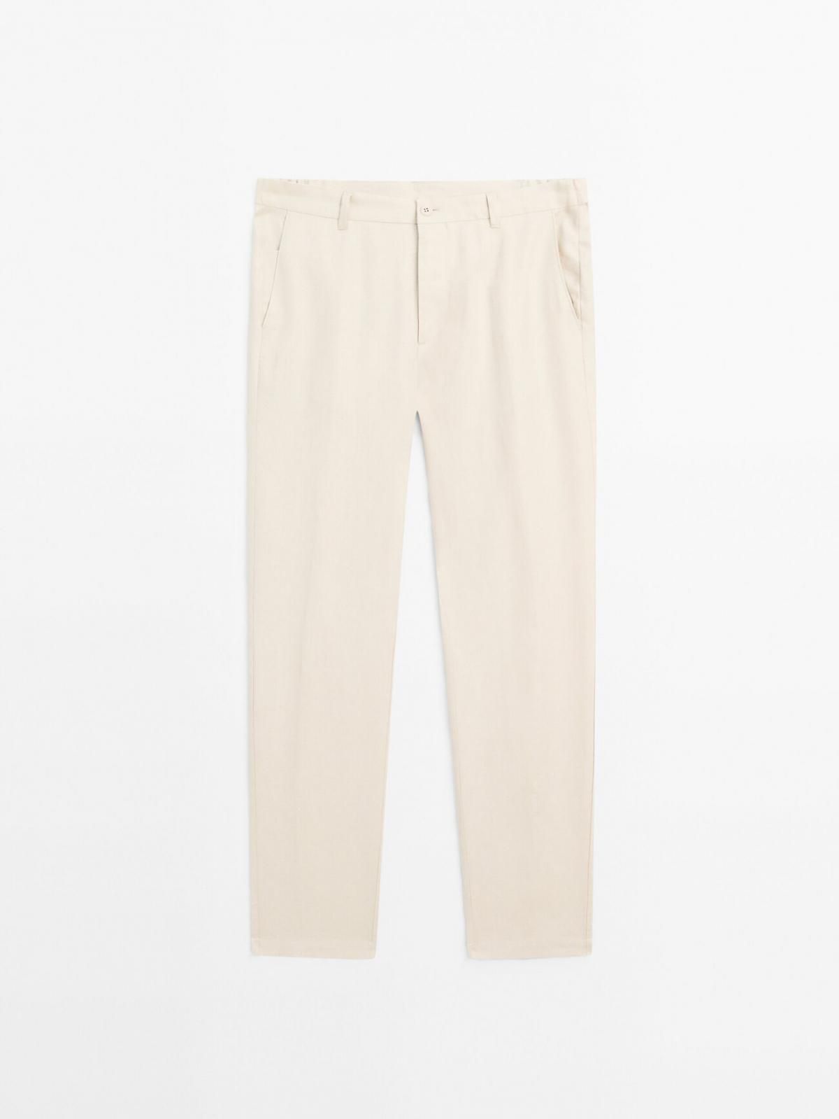 마시모두띠 100 린넨 테이퍼드핏 팬츠 0013/011 BEIGE - 상세 이미지 5