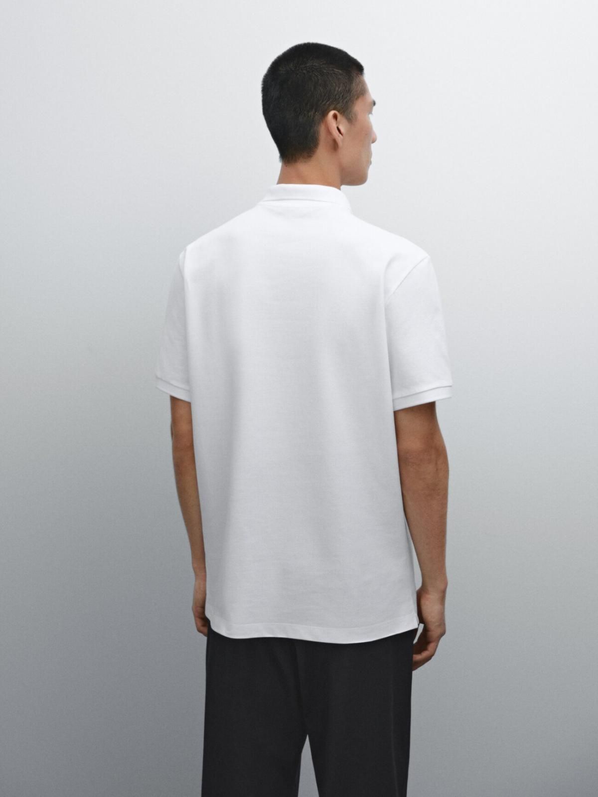 마시모두띠 마이크로 텍스처 피케 코튼 폴로 셔츠 0744/244 WHITE - 상세 이미지 4