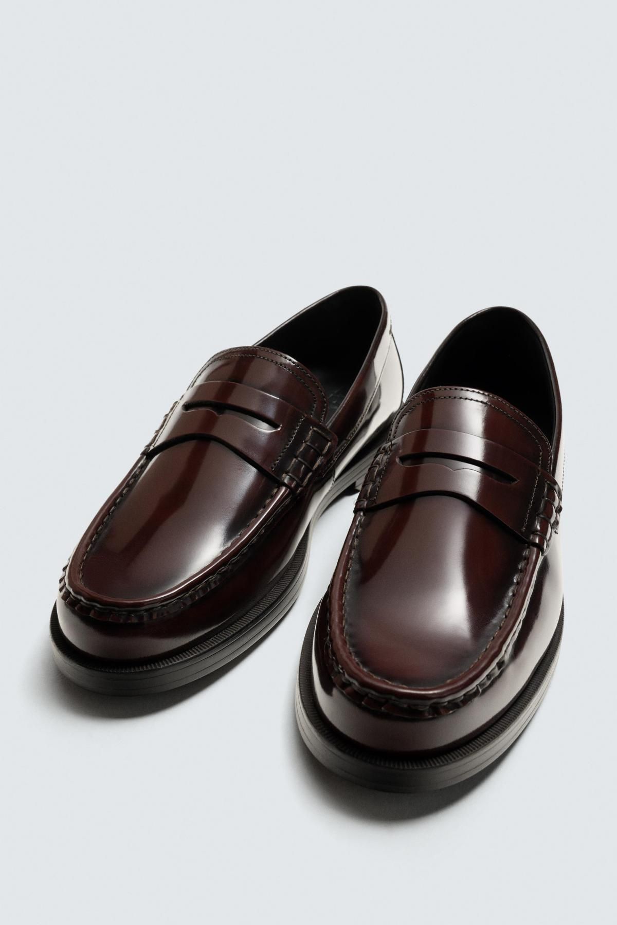 자라 클래식 글로시 레더 페니 로퍼 2608/620 BURGUNDY RED - 상세 이미지 5