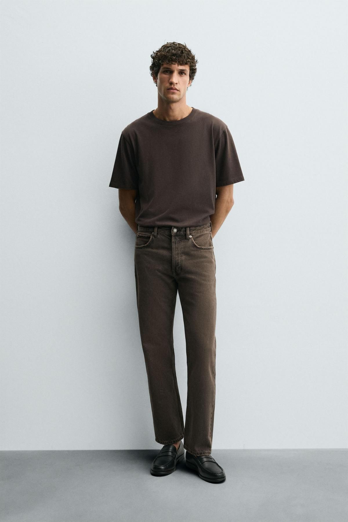 자라 브라운 스트레이트핏 레귤러 데님 진 4048/340 BROWN - 상세 이미지 2