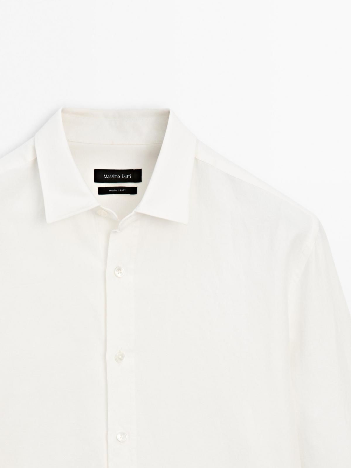 마시모두띠 린넨블렌드 레귤러핏 긴팔 셔츠 1738/294 BEIGE - 상세 이미지 5