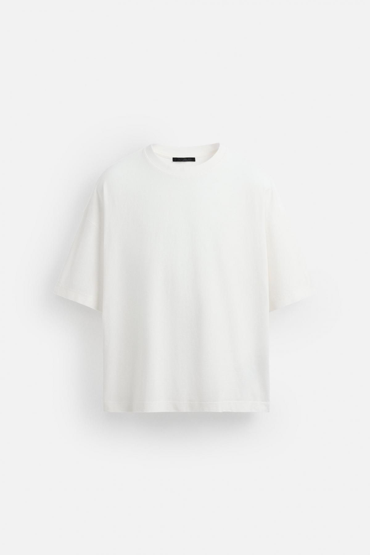 자라 베이직 박시핏 티셔츠 6462/400 OYSTER-WHITE - 메인 이미지