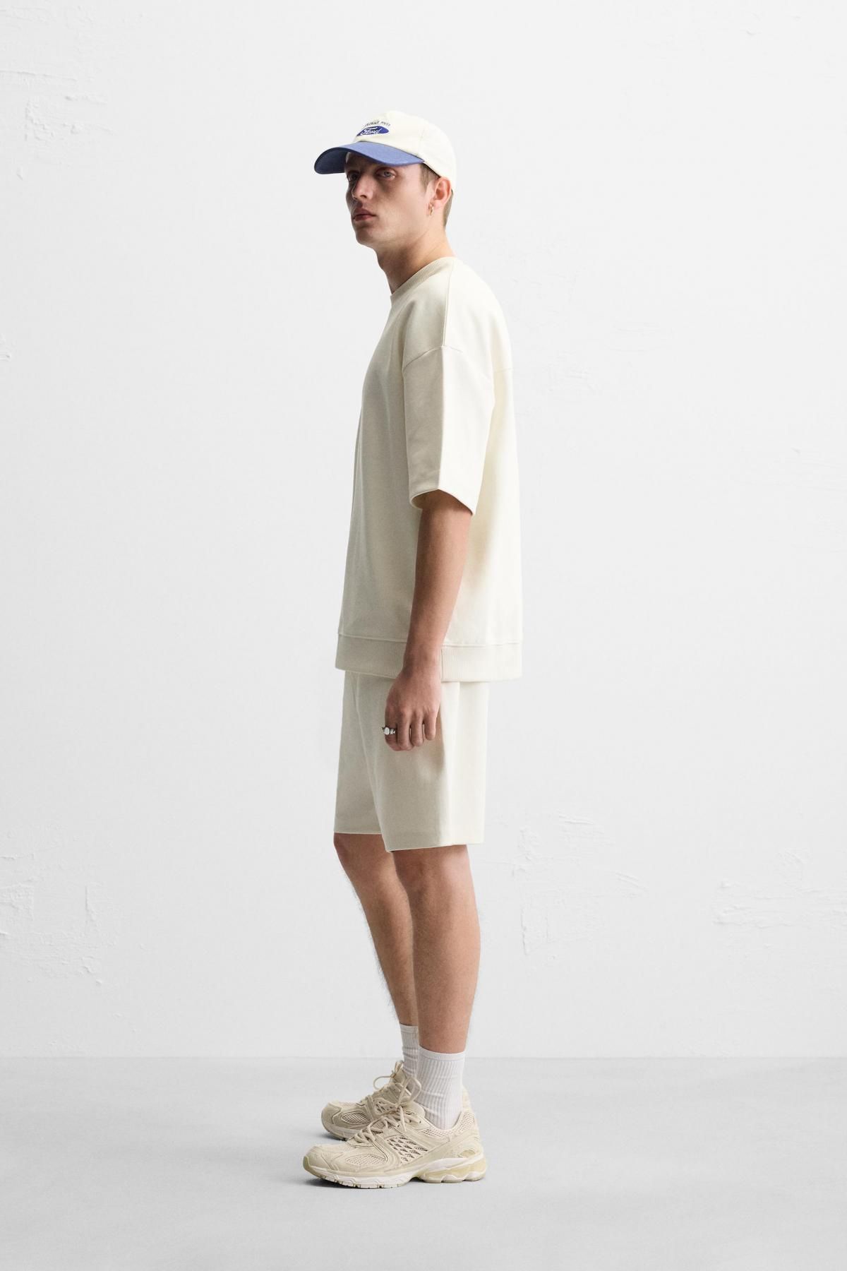 자라 인터록 텍스처 스웨트셔츠 0761/450 OYSTER-WHITE - 상세 이미지 5