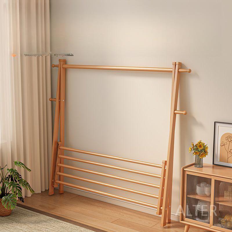 접이식 옷걸이 접이식옷걸이 우드 전나무 나무 월넛 80cm - 상세 이미지 4