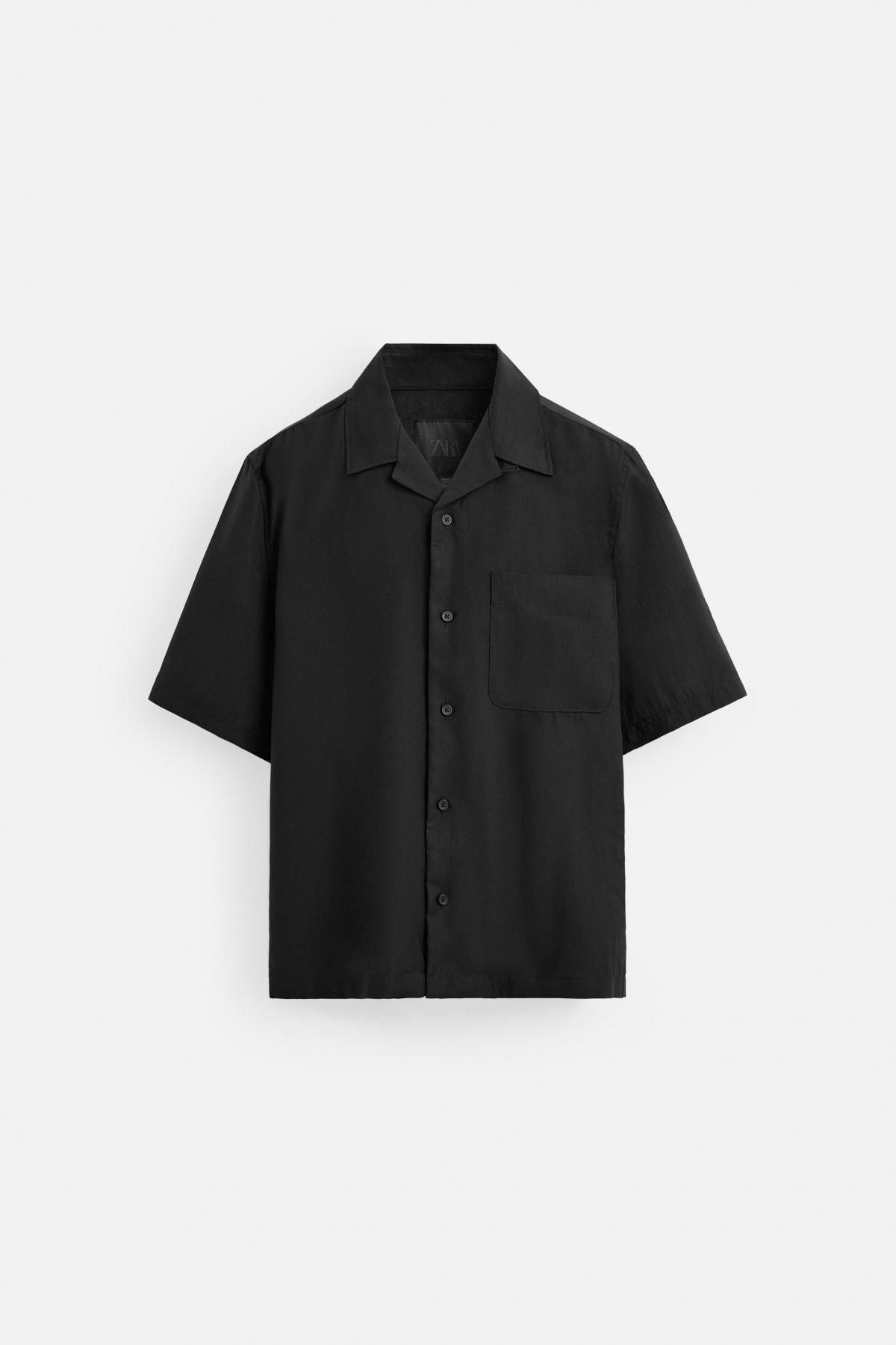 자라 라이오셀 혼방 셔츠 1195/430 BLACK - 메인 이미지