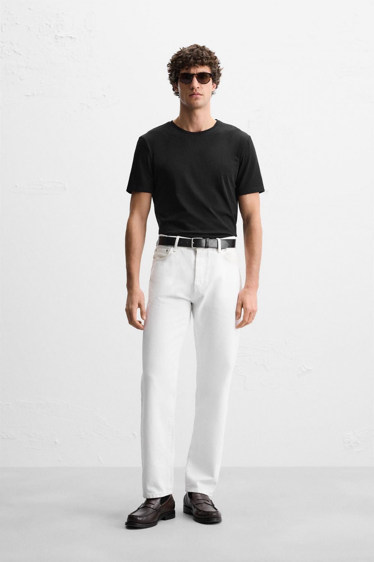 자라 베이직 슬림핏 티셔츠 5584/361 BLACK - 상세 이미지 2