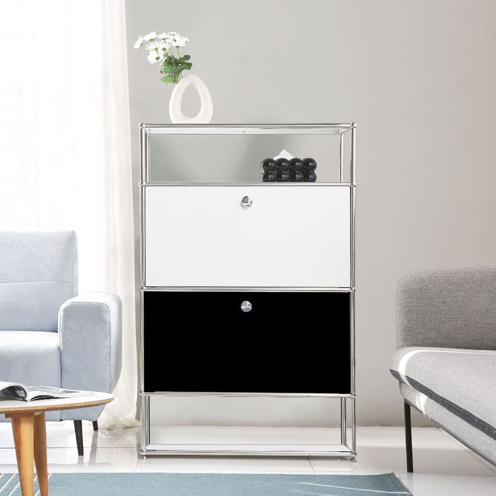 이가페 미드센츄리 모듈거실장 모노 1x4 더블플로어 수납장 콤비