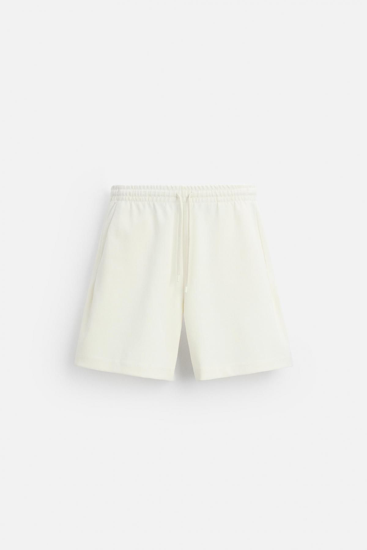 자라 인터록 텍스처 버뮤다 쇼츠 0761/451 OYSTER-WHITE - 메인 이미지