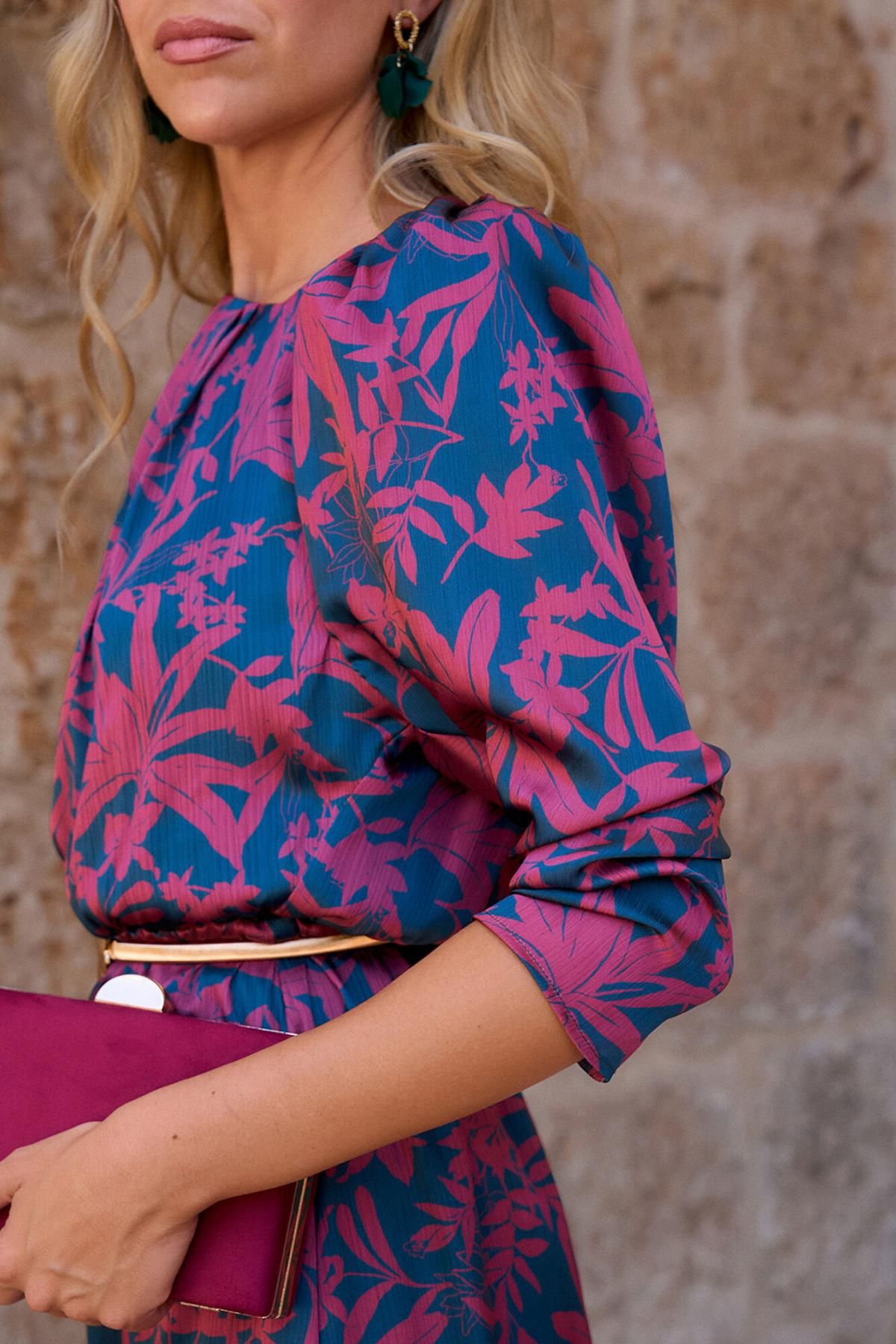 폴린에무아 플로럴 프린트 롱 원피스 6442305 VINO - 상세 이미지 4