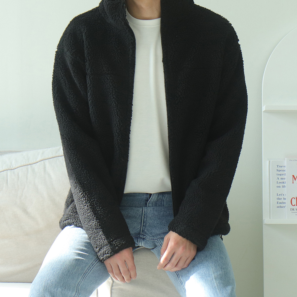남자 양털후리스 투웨이 뽀글이 자켓 커플 후리스 이미지 3