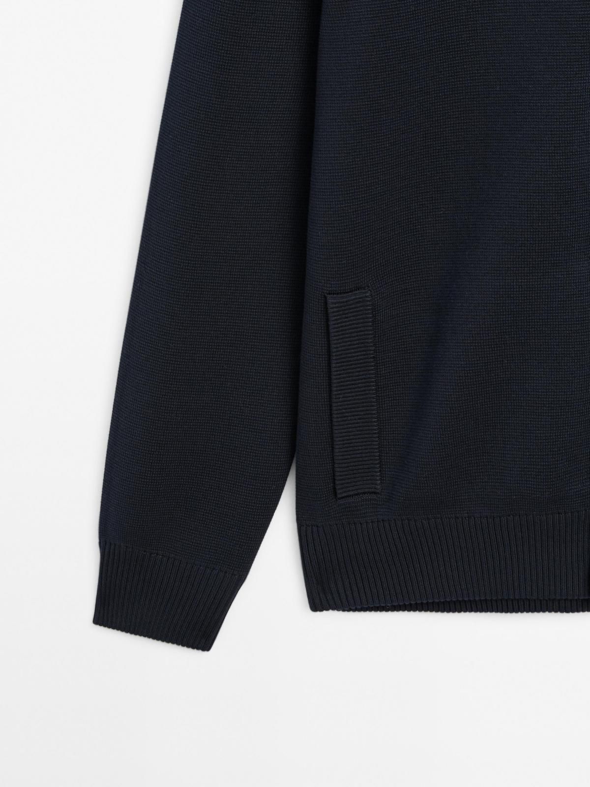 마시모두띠 프리미엄 코튼 셔츠카라 니트 가디건 1036/201 NAVY BLUE - 상세 이미지 5