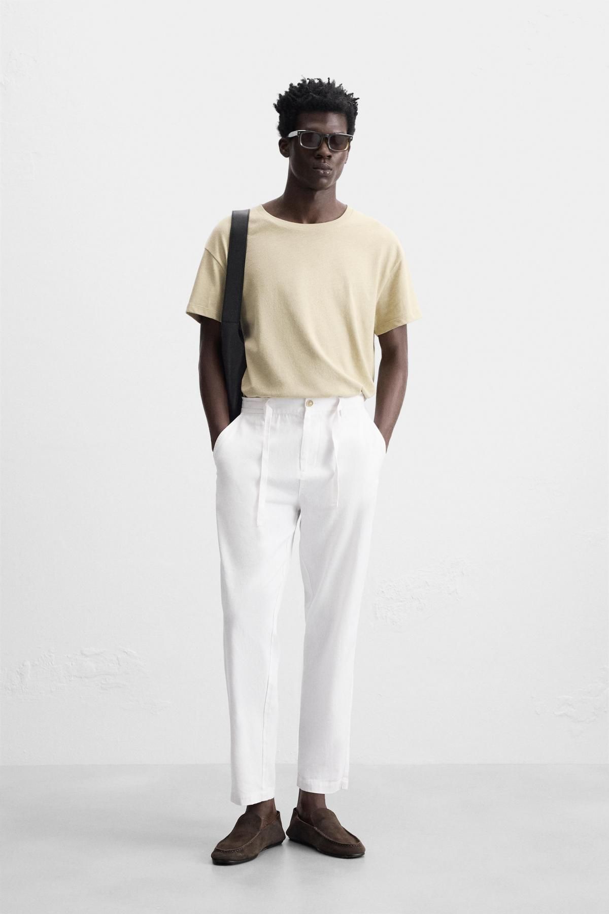 자라 코튼린넨 팬츠 8574/303 WHITE - 상세 이미지 2