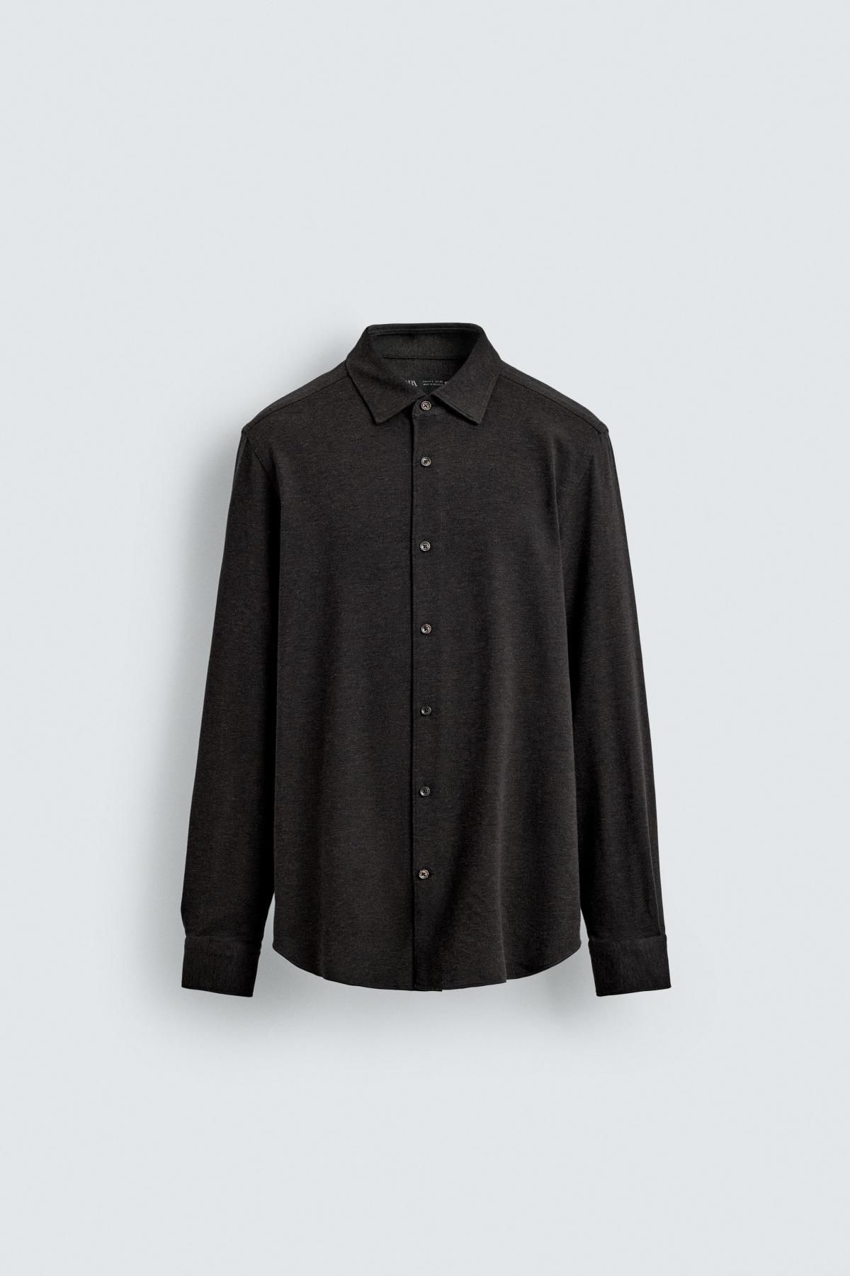 자라 소프트 터치 코튼 긴팔 셔츠 6557/783 ANTHRACITE GREY - 메인 이미지