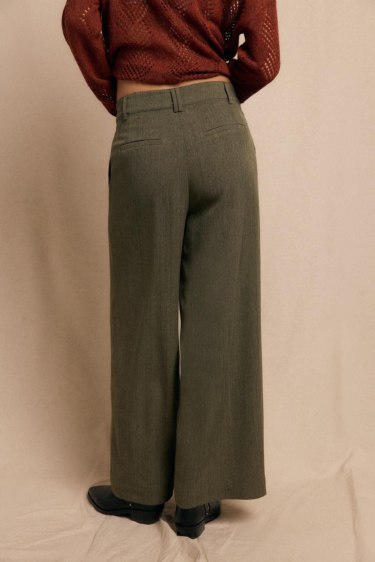 슬로우러브 에코 와이드 더블핀턱 슬랙스 팬츠 3722145 KAKI - 상세 이미지 3