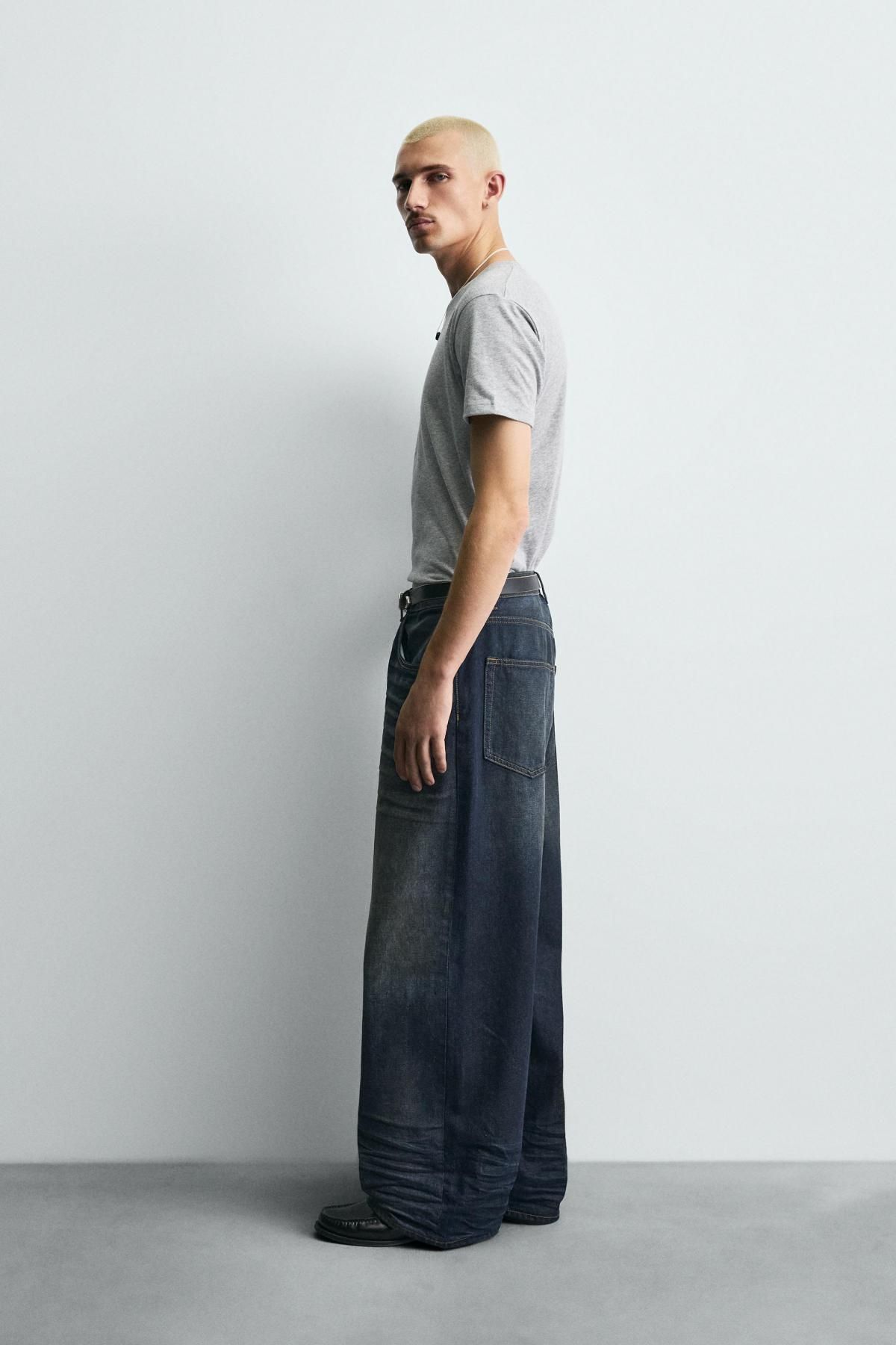 자라 테크니컬 와이드핏 배기 데님 청바지 9794/382 MID-BLUE - 상세 이미지 5