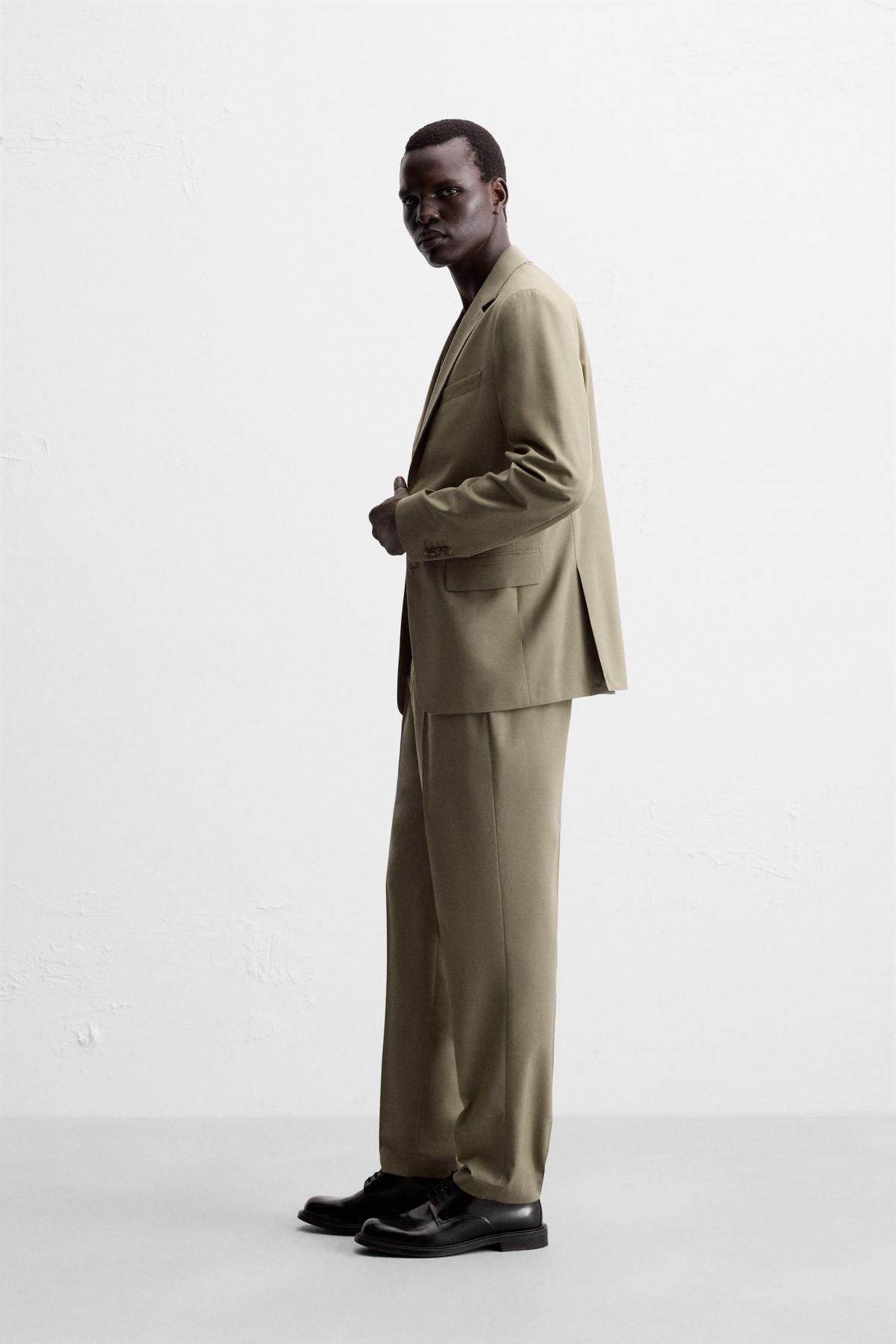 자라 테일러드 텍스처 싱글 블레이저 5746/261 BROWN / TAUPE - 상세 이미지 5