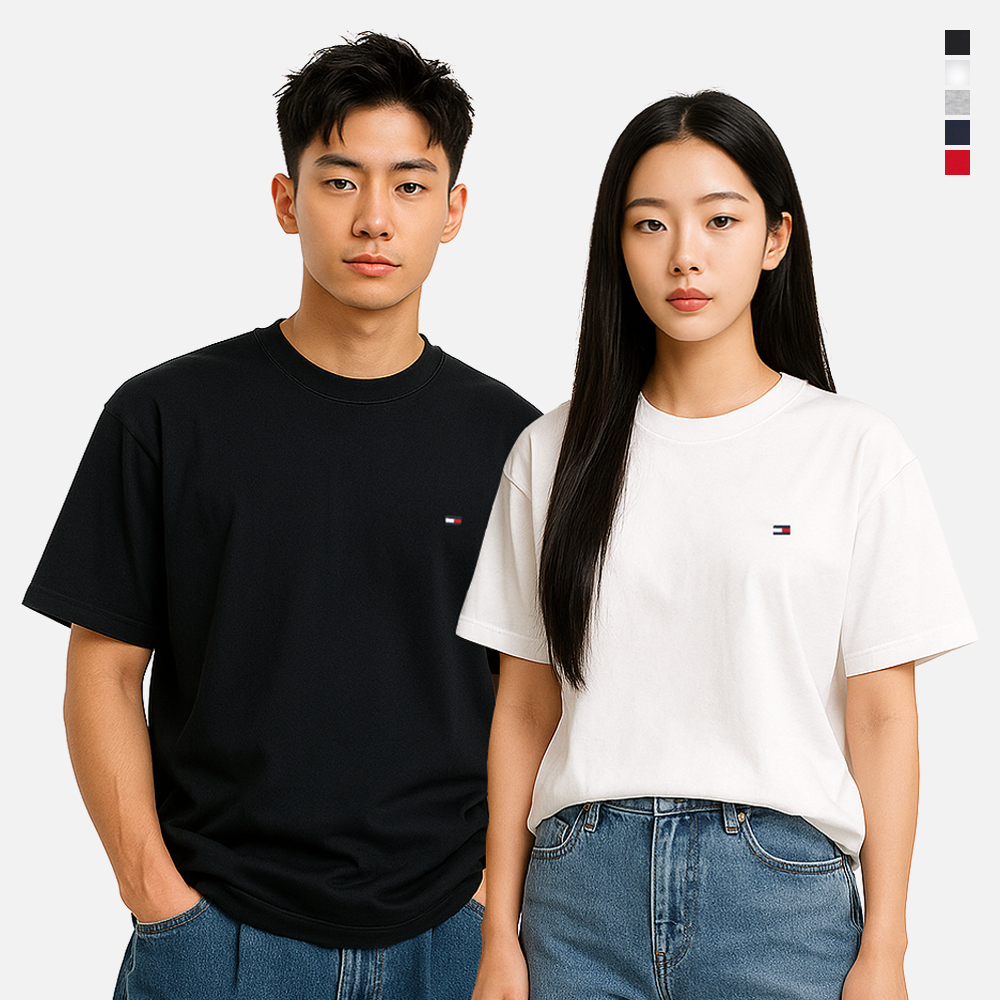타미힐피거 로고 캐주얼 반팔티 - 상품 이미지