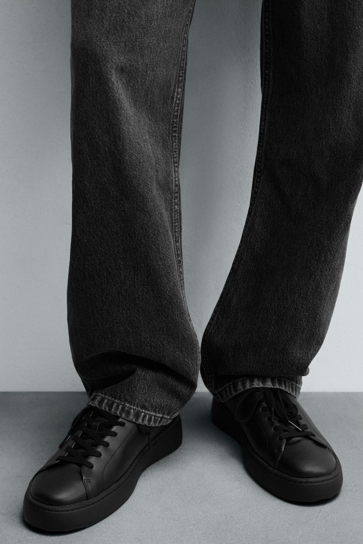 자라 청키 레더 블랙 스니커즈 2290/620 BLACK - 상세 이미지 4