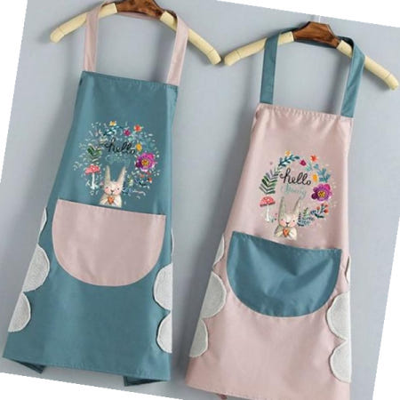 핸드타올앞치마 토끼 레빗 방수 앞치마 핸드타월 핸드타올 카페 공방