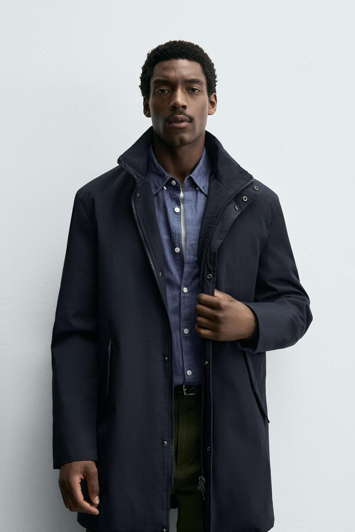 자라 테크니컬 방수 후드 집업 파카 8281/179 NAVY BLUE - 상세 이미지 3