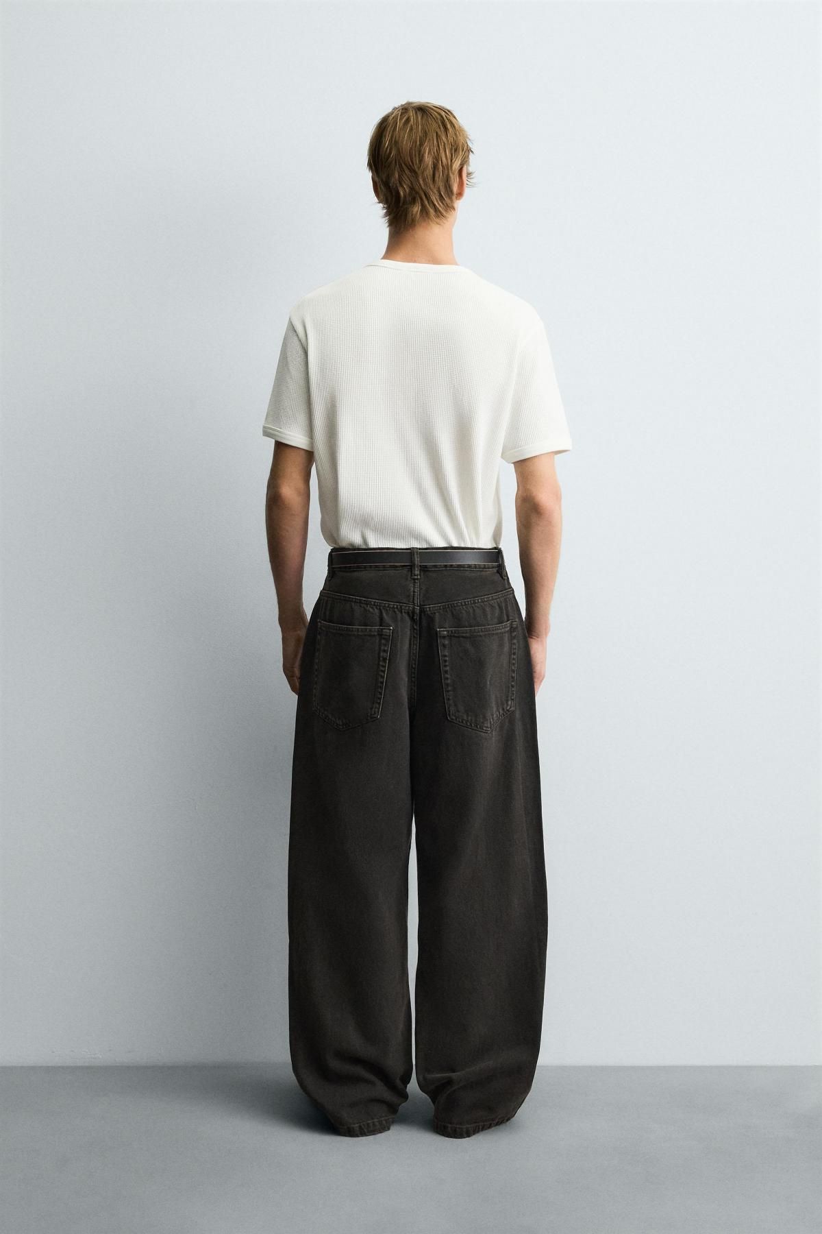 자라 트렌디 와이드핏 배기 데님 팬츠 4048/400 BROWN - 상세 이미지 4